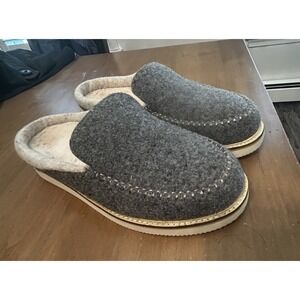 Sanuk Women's Cozy Vibe SM Wool Slippers Charcoal Gray 1130230 Sz 10 Slides NEW